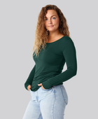 Bambus langærmet t-shirt i grøn damer