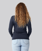 Bambus langærmet t-shirt i navy til damer
