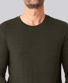 Bambus langærmet t-shirt mørkegrøn mand