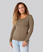 Bambus langærmet t-shirt sand damer