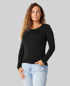 Bambus langærmet t-shirt sort damer