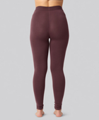Bambus leggings i bordeaux m. bordeaux elastik til damer