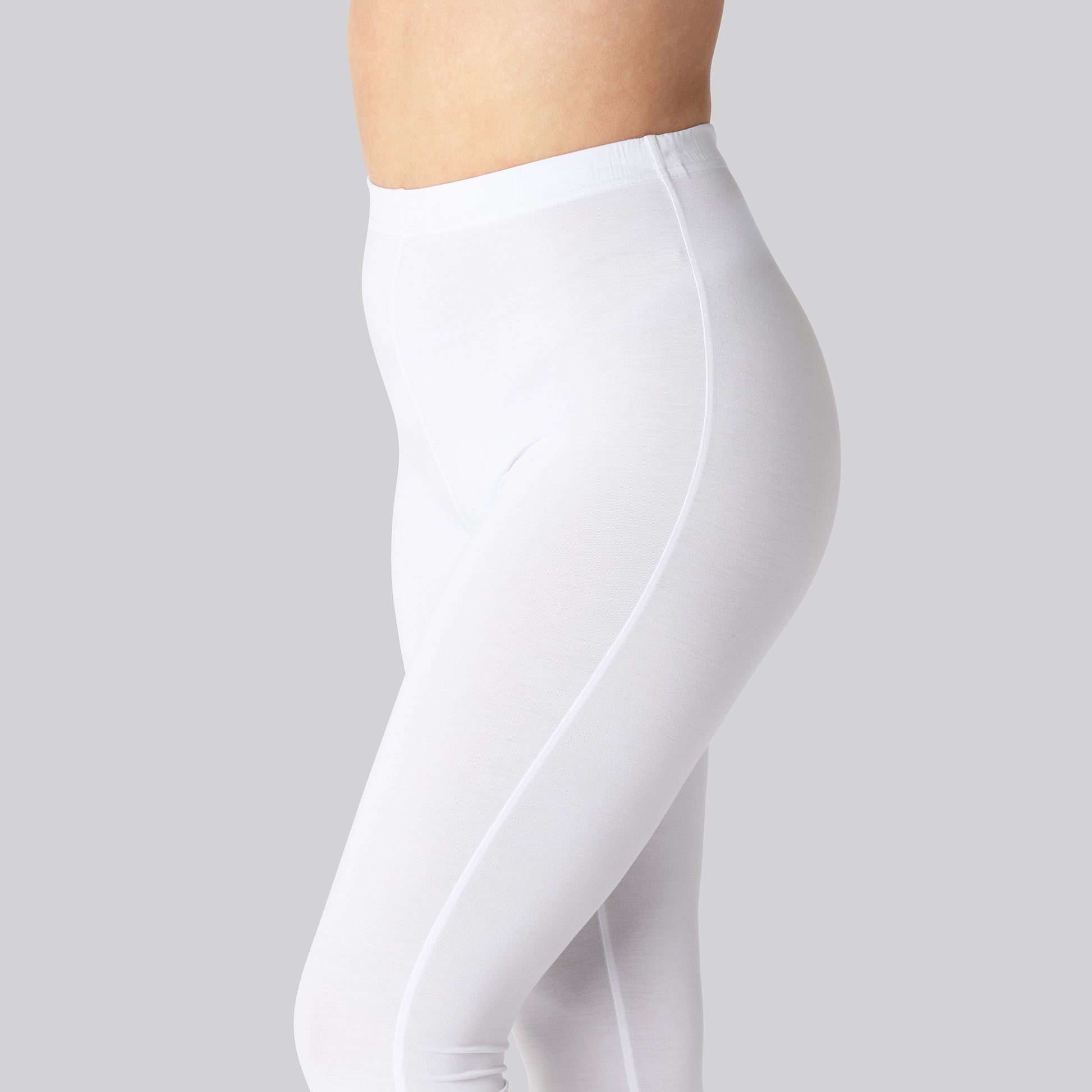 Vita bambuleggings med dold resår för kvinnor