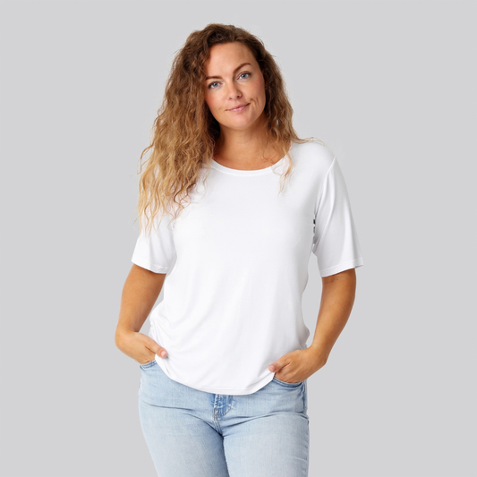 Bambus oversize t-shirt hvid damer