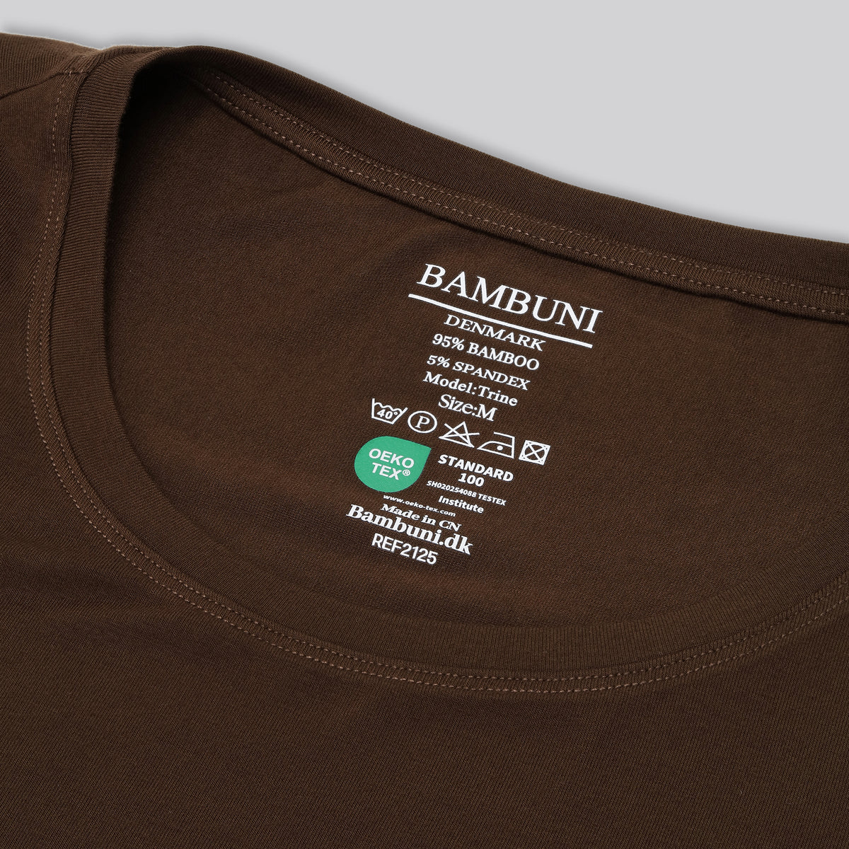 Bambus oversize t-shirt i brun til damer carelabel