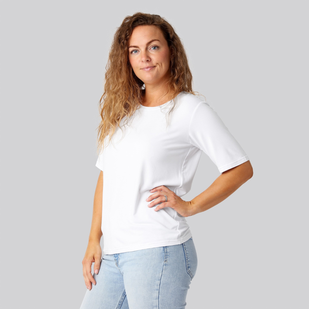 Bambus oversize t-shirt i hvid damer