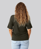 Bambus oversize t-shirt i mørkegrøn til damer