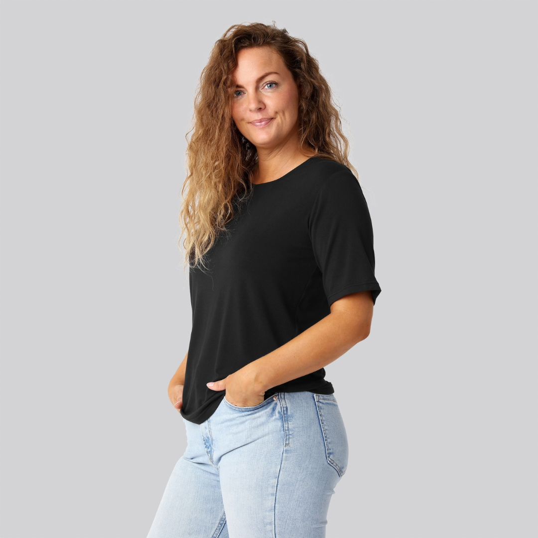 Bambus oversize t-shirt i sort damer