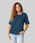 Bambus oversize t-shirt petroleumsblå damer