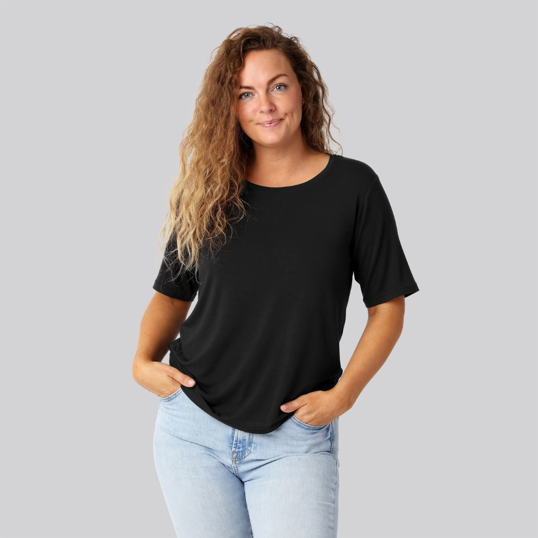 Bambus oversize t-shirt sort damer