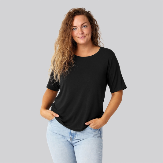 Bambus oversize t-shirt sort damer