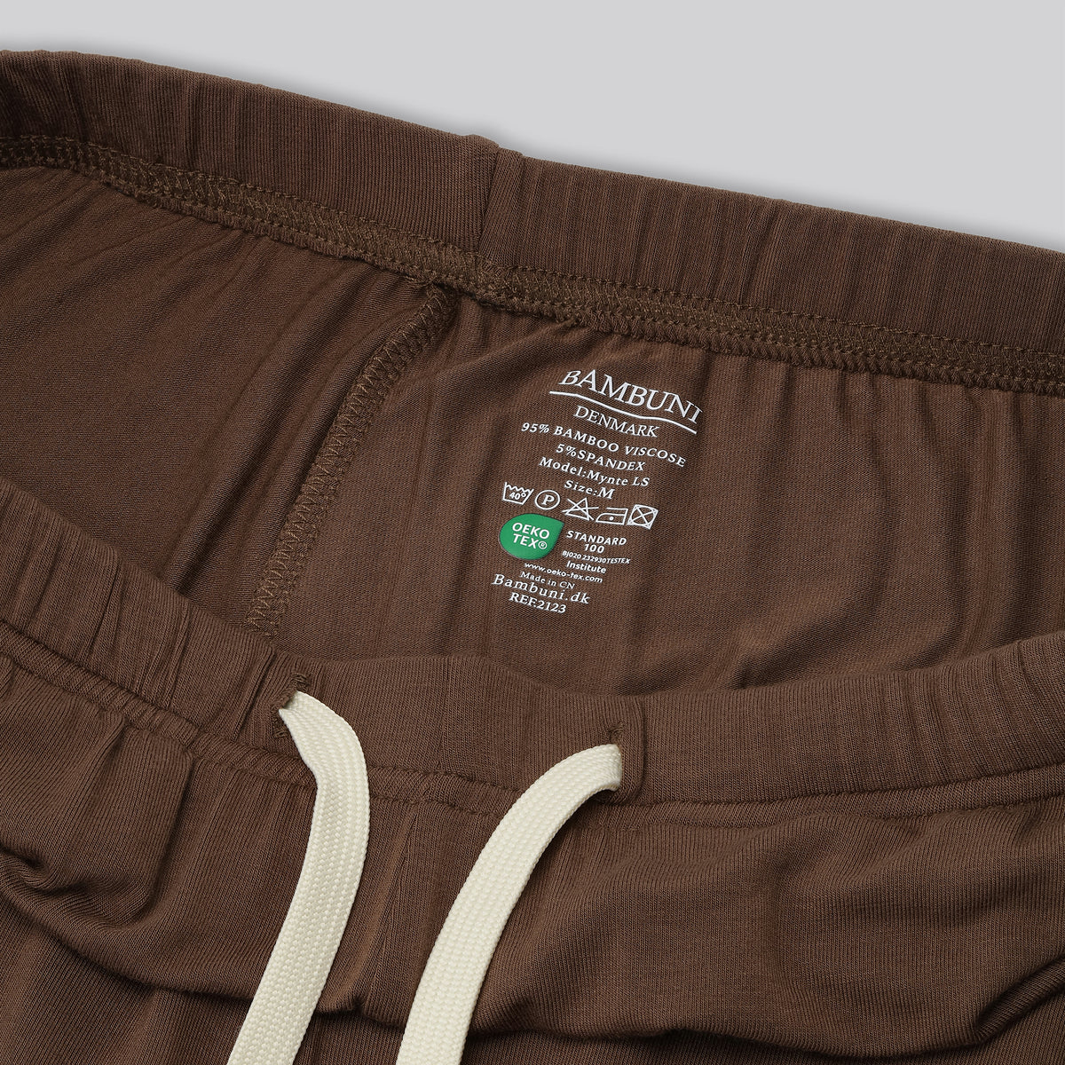 Bambus pyjamas sæt brun damer carelabel