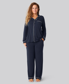 Bambus pyjamas sæt navy damer
