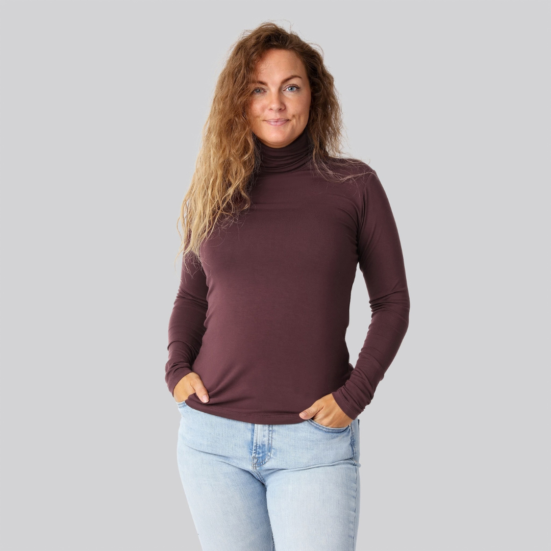 Bambus rullekrave bordeaux damer