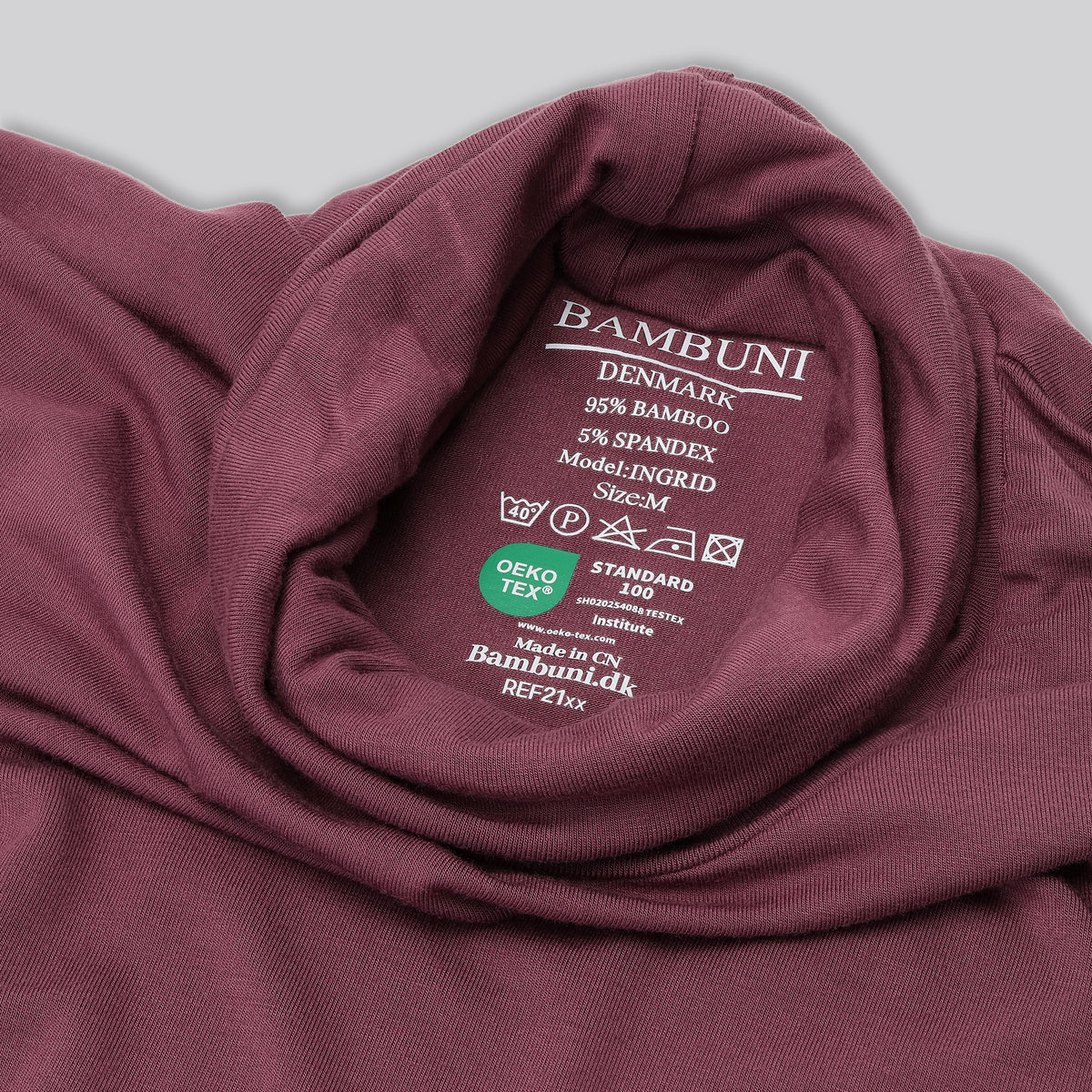Bambus rullekrave i rose til damer carelabel
