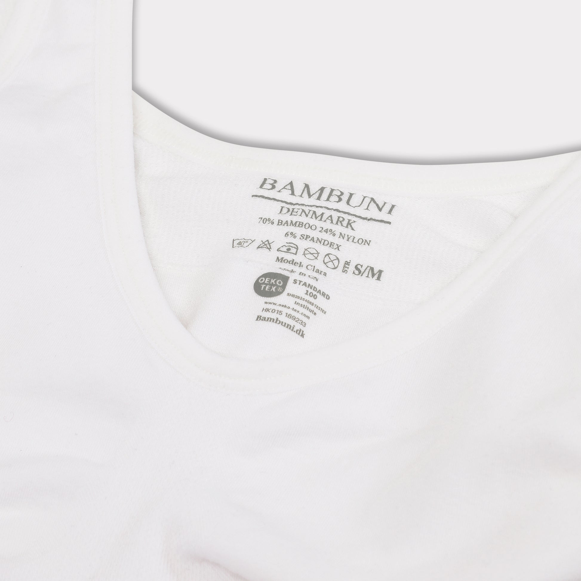 Bambus seamless bh bred strop hvid til damer