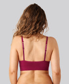 Bambus seamless bh m. smal strop bordeaux til damer