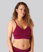 Bambus seamless bh m. smal strop i bordeaux til damer