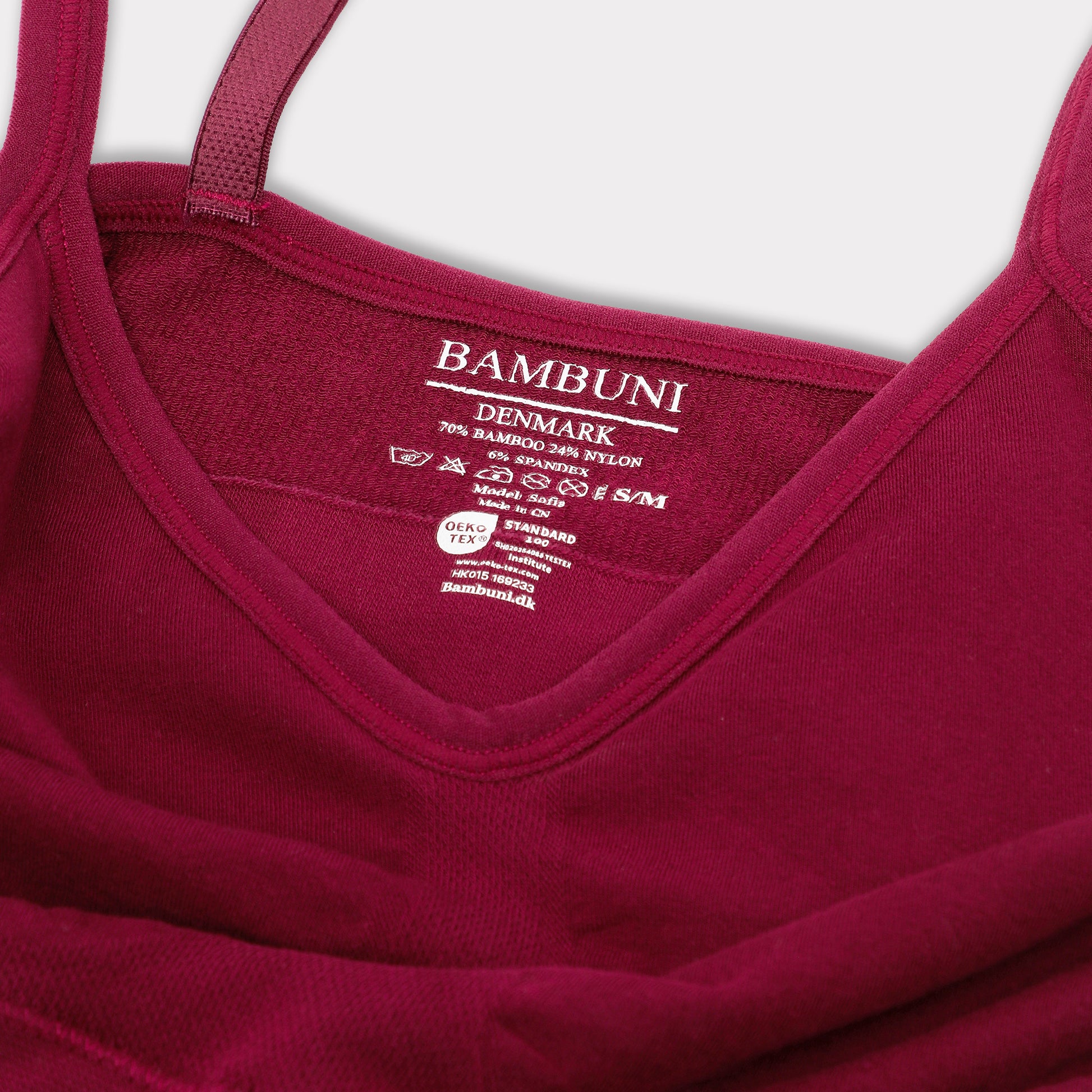 Bambus seamless bh smal strop bordeaux