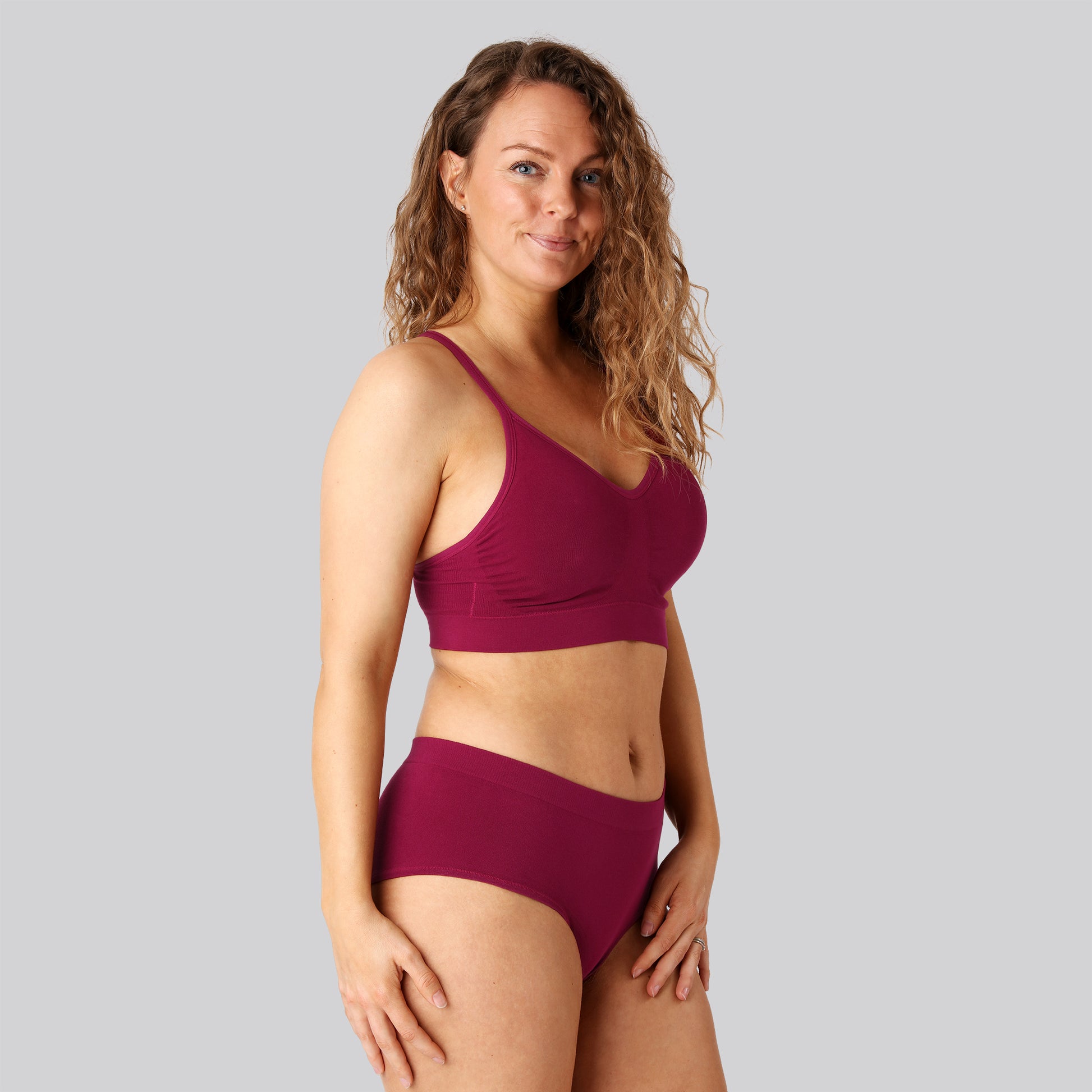 Bambus seamless bh smal strop bordeaux til damer