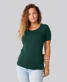 Bambus t-shirt o-hals grøn damer