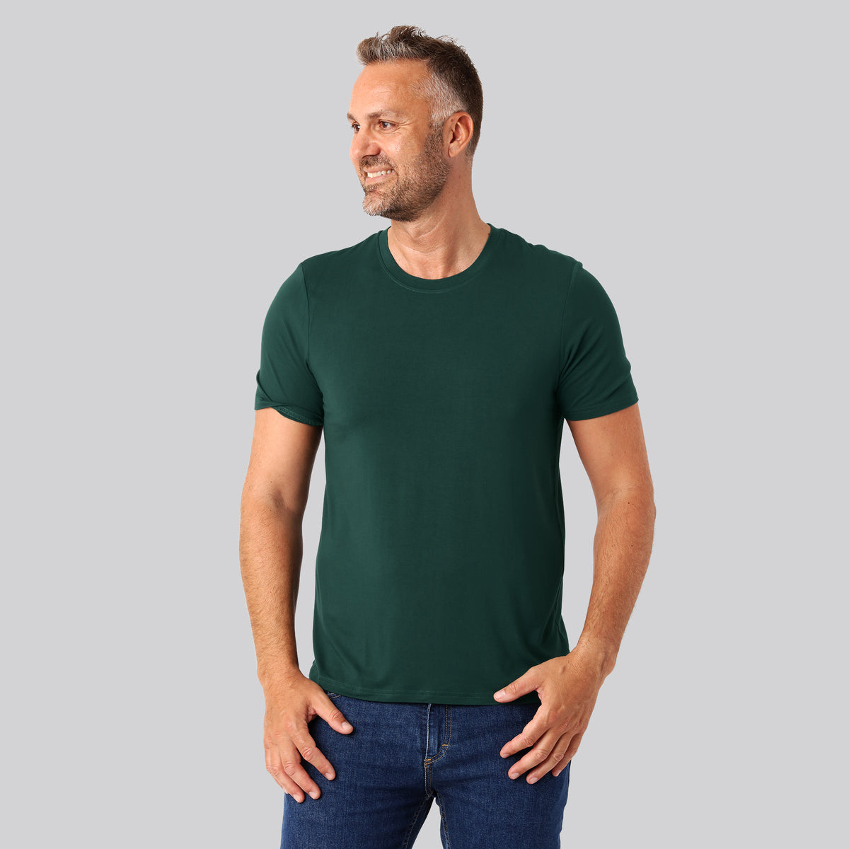 Bambus t-shirt o-hals grøn mænd