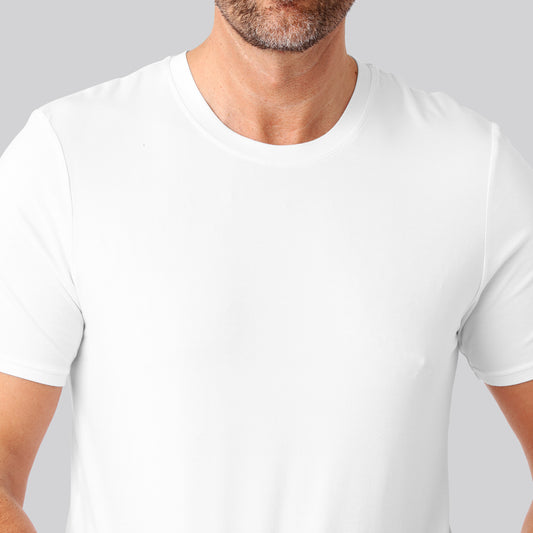 Bambus t-shirt o-hals hvid mand