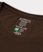 Bambus t-shirt o-hals i brun carelabel