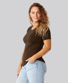 Bambus t-shirt o-hals i brun damer