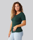 Bambus t-shirt o-hals i grøn damer