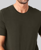 Bambus t-shirt o-hals mørkegrøn mand