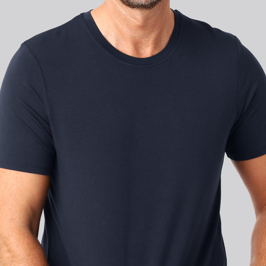 Bambus t-shirt o-hals navy mand