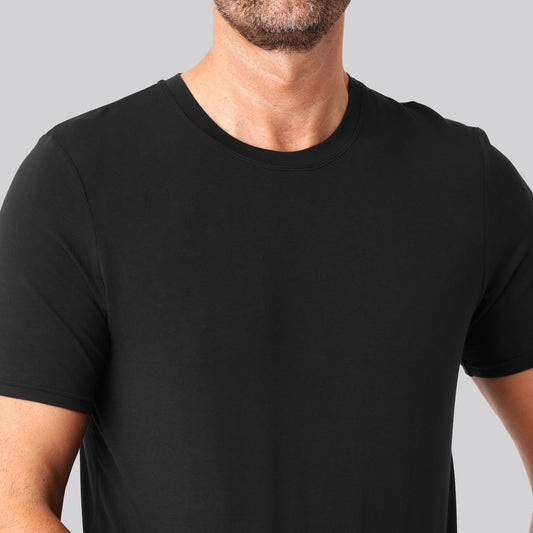 Bambus t-shirt o-hals sort mand