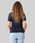 Bambus t-shirt v-hals i navy damer bag