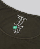 Bambus top m. smal strop i mørkegrøn til damer carelabel