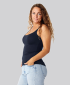 Bambus top m. smal strop i navy damer