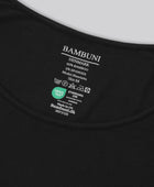 Bambus top m. smal strop i sort til damer carelabel