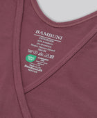 Bambus v-hals top i rose til damer carelabel