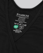 Bambus v-hals top i sort til damer carelabel