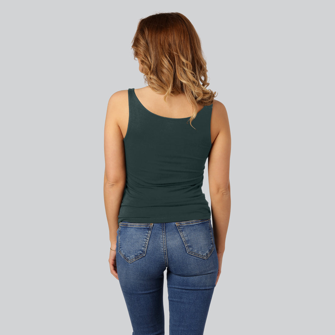 Grönt bambutopp med breda axelband