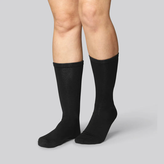 Svarta bambusockor utan resår för kvinnor, 15-pack