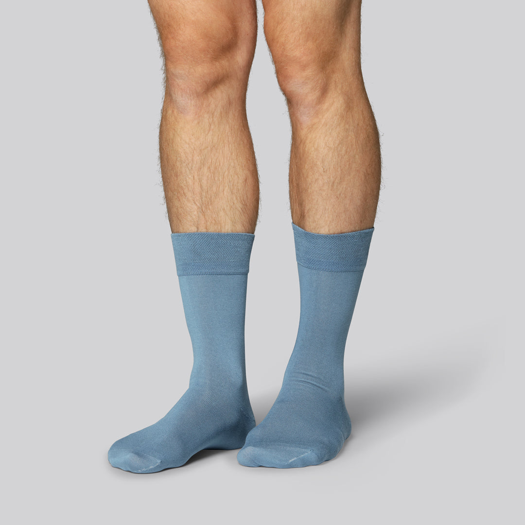 Herr bambusockor i petrolfärgad färg