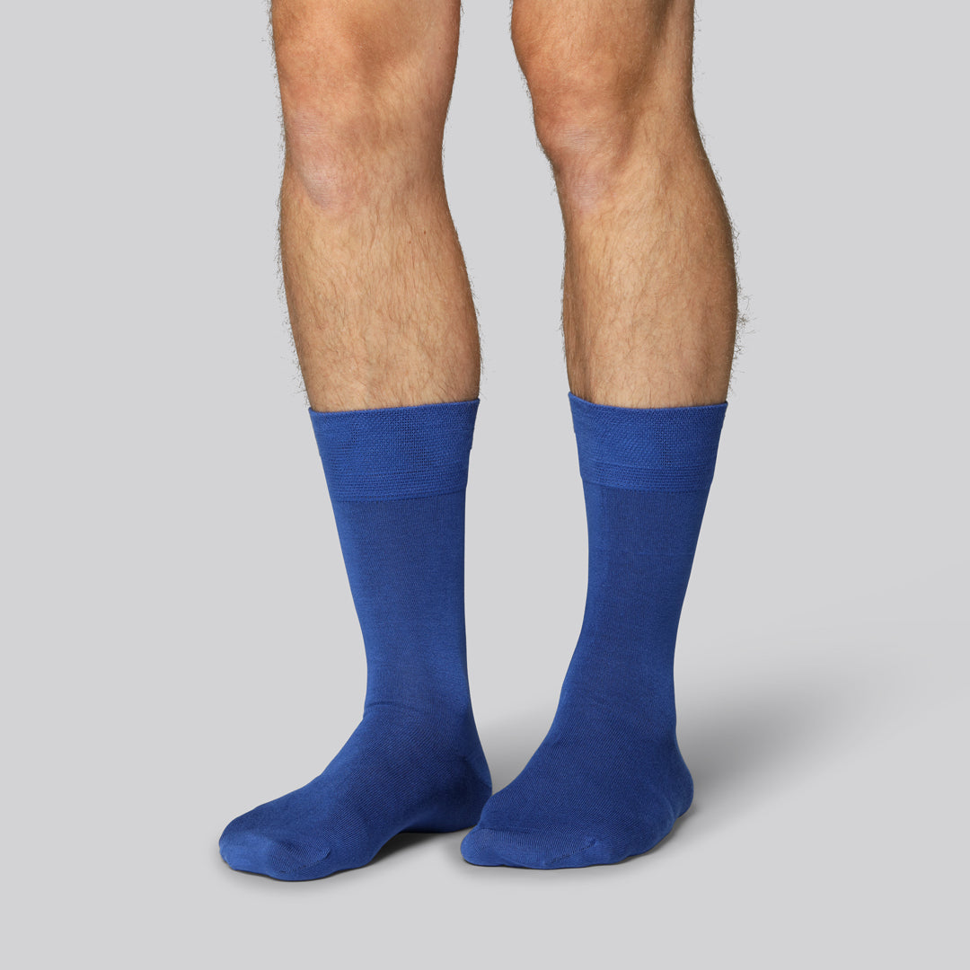 Bambusockor i kungligt blått för män