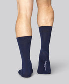 Marinblå bambusockor för män