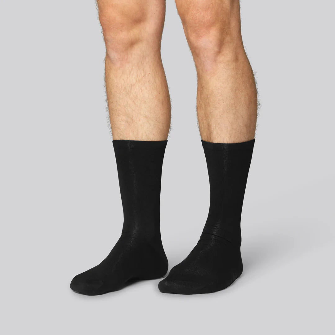Svarta bambusockor utan resår för män, 10-pack