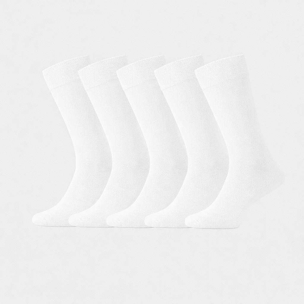 Vita bambusockor för kvinnor, 5-pack