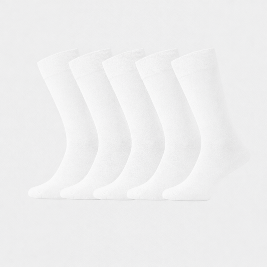 Vita bambusockor för kvinnor, 5-pack