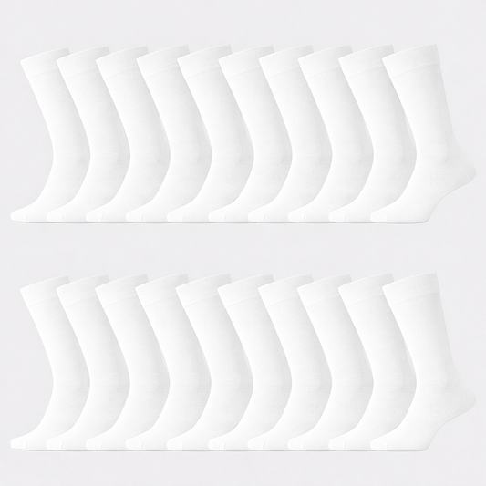 Vita bambusockor för män, 20-pack