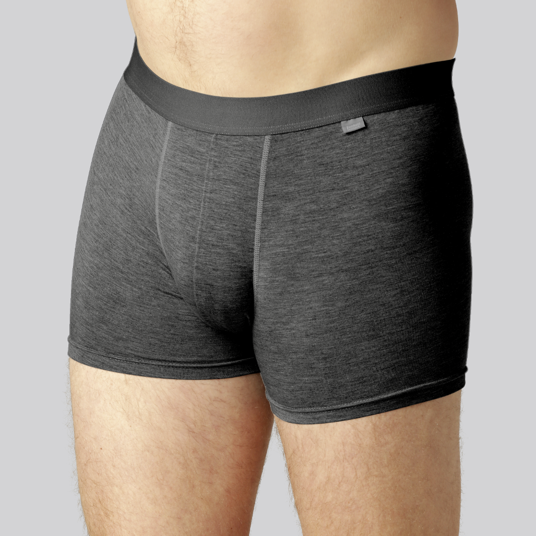 Bambutrosor i antracitgrå med antracitgrå resår för män