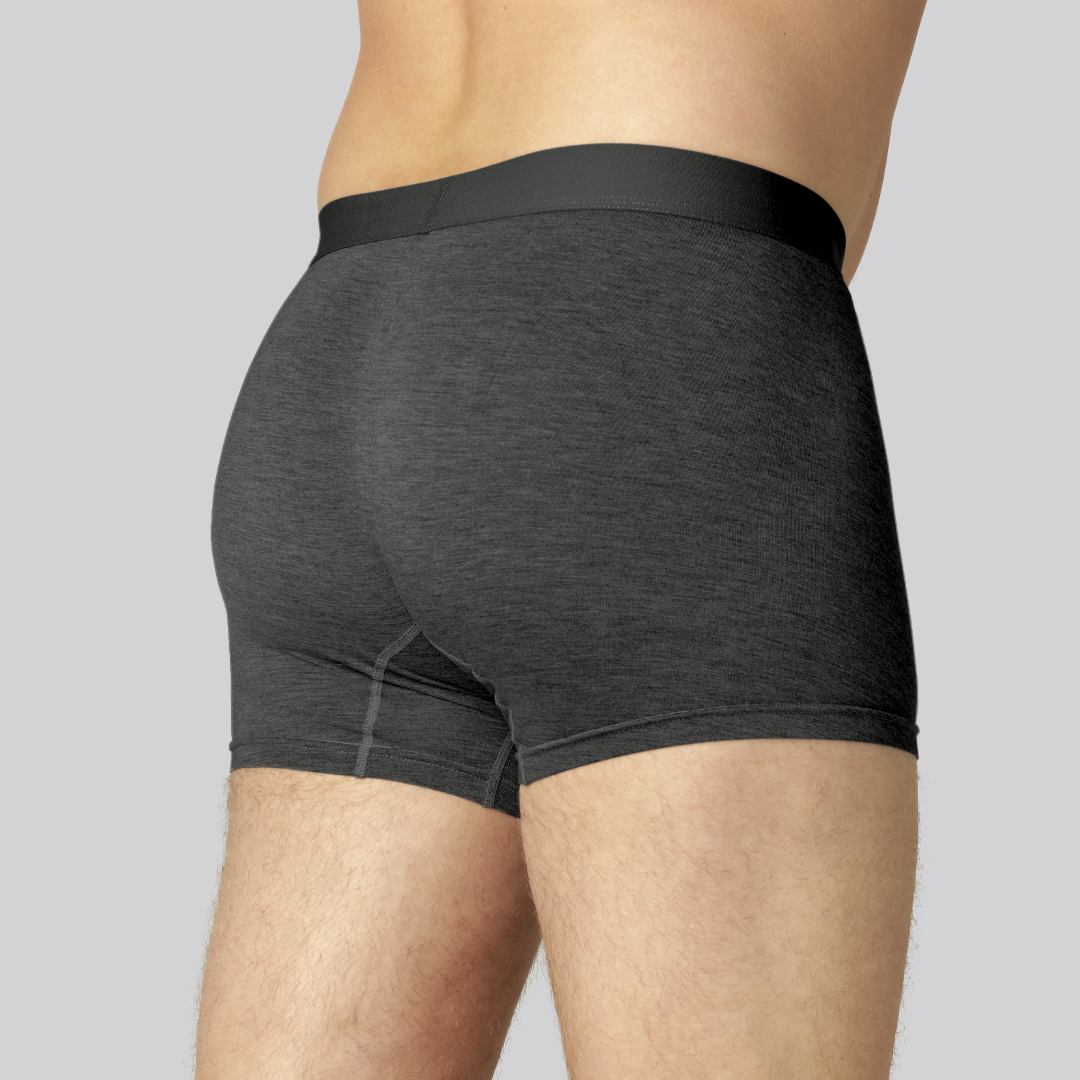 Bambutrosor i antracitgrå med antracitgrå resår för män